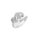 Anel de Coquetel Flor Botão com Zircônia Ajustável