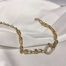 Nova pulseira de corrente de metal da Coreia do Sul, elegante, fashion, simples, geométrica, pulseira feminina, joias