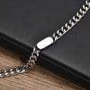 Pulseiras de corrente cubana Vnox masculinas e femininas, pulseira de elos de aço inoxidável de 7,5 mm, joias de personalidade simples e ajustáveis