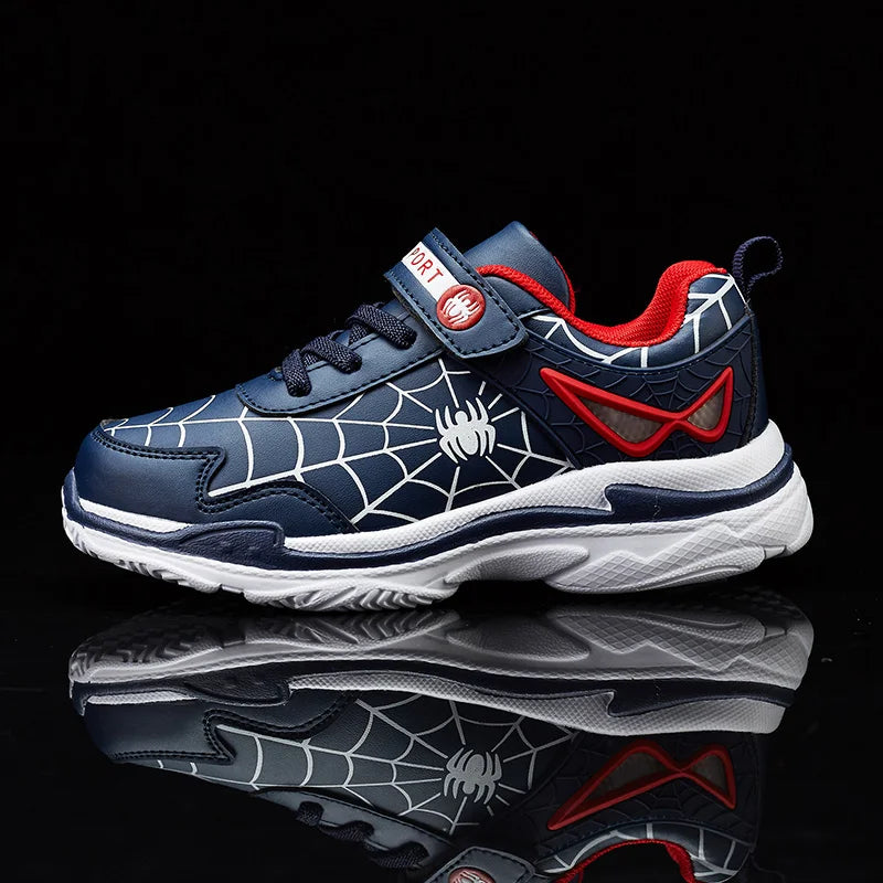 Novo estilo crianças sapatos meninos dos desenhos animados aranha sapatos esportivos estudante casual leve tênis de corrida crianças antiderrapante