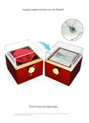 Caixa de joias de flores eternas de rosas do dia dos namorados