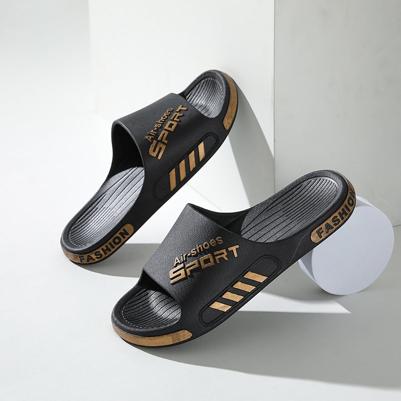 Chinelos masculinos casuais de PVC para o verão - antiderrapantes, sola resistente ao desgaste, sandálias confortáveis para uso interno e externo, calçados para atividades ao ar livre | Sapatos casuais de PVC | Sandálias com cabedal de PVC