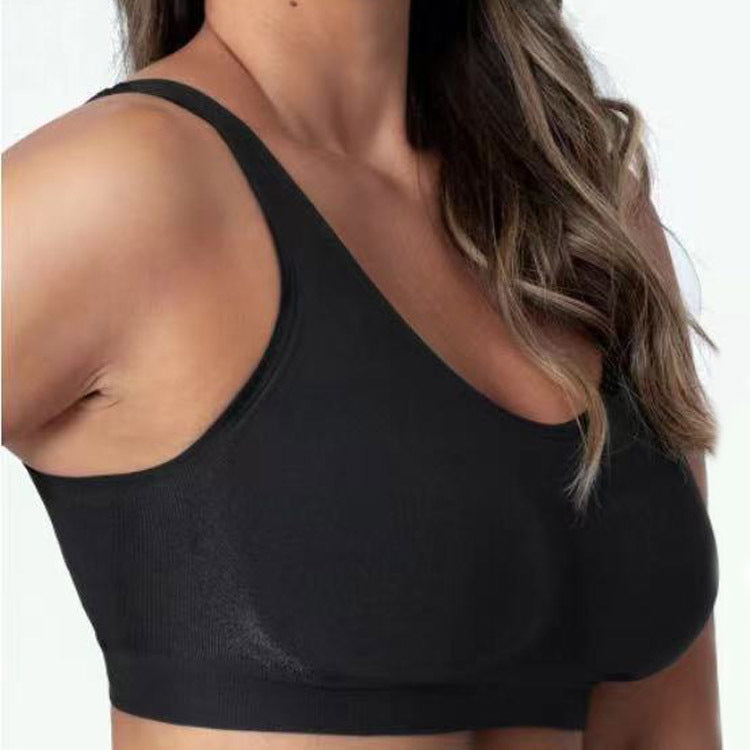 Sutiã modelador sem argola de aço para mulheres, sutiã que não deixa marcas, tamanho grande, regata brilhante, roupa íntima feminina