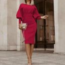 Vestido Slim Fit Slim Slim Temperamento Plus Size