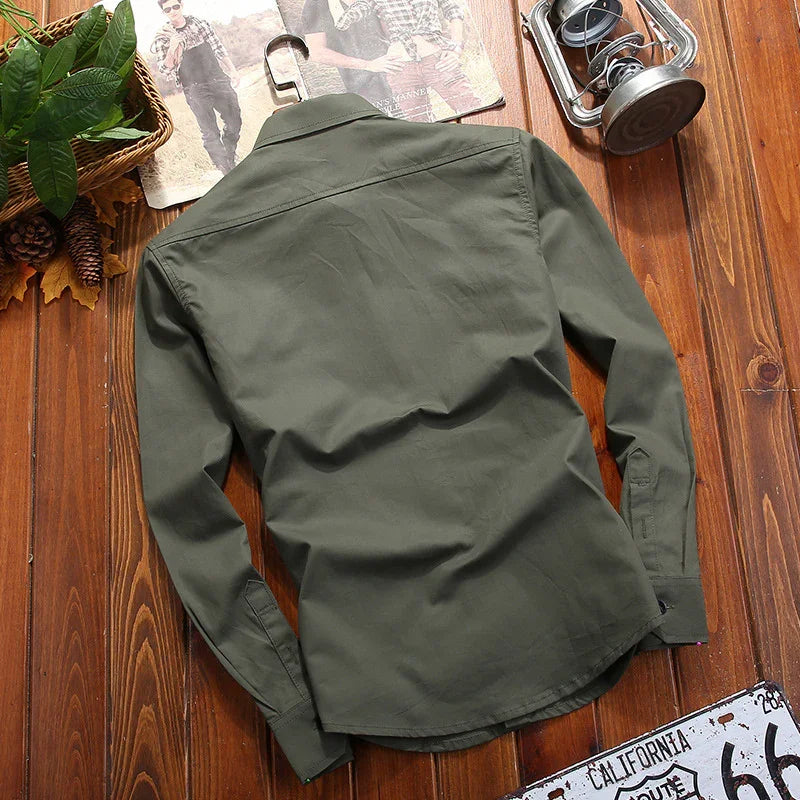 Camisa casual plus size de algodão puro para todos os gostos masculina