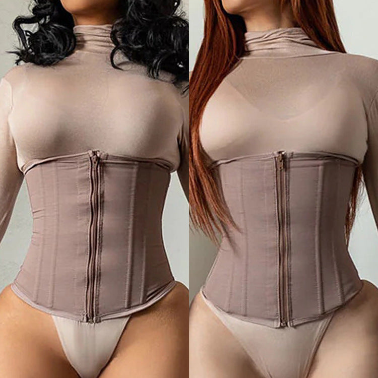 Corpete Plus Size com Zíper e Selagem na Cintura 9 Ossos