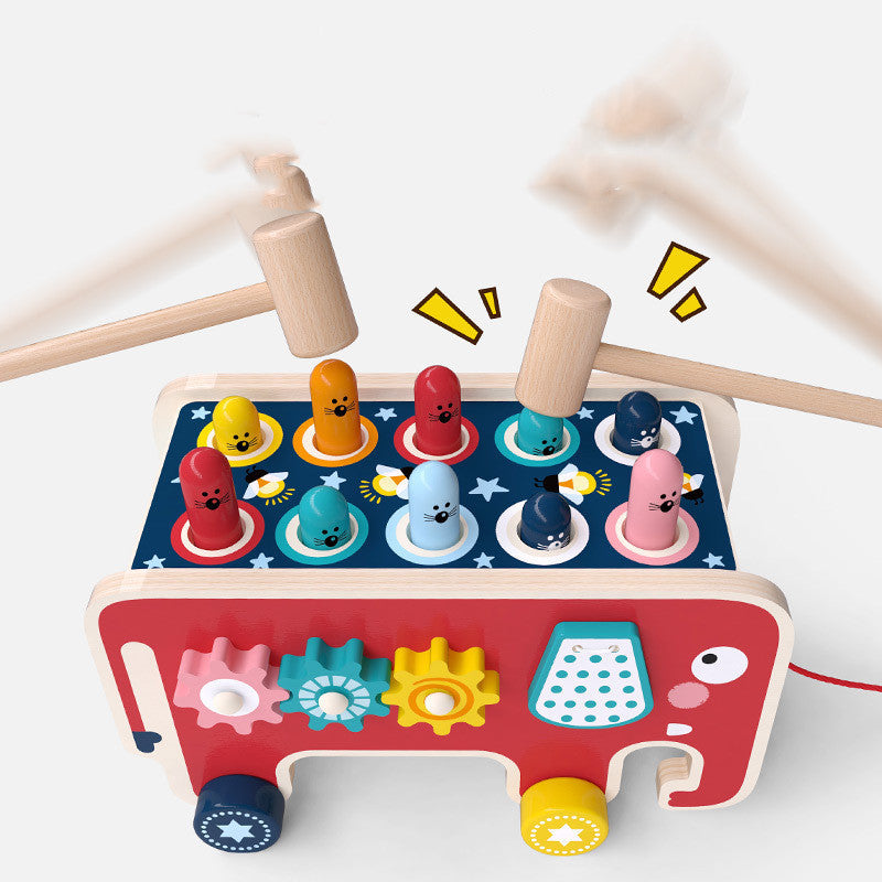 Banco de madeira Montessori para crianças, brinquedo educativo infantil, brinquedo de ônibus com animais, presente para crianças, instrumento musical