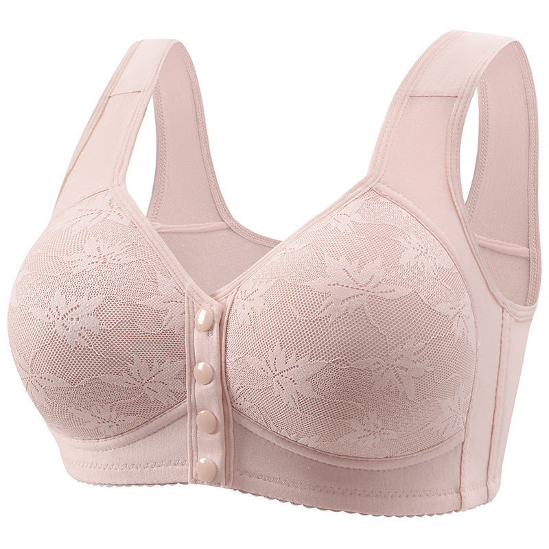 Sutiã Plus Size com fecho frontal e aro, estilo colete, estampado, sutiã push-up sem aro, sutiã Plus Size com botões frontais